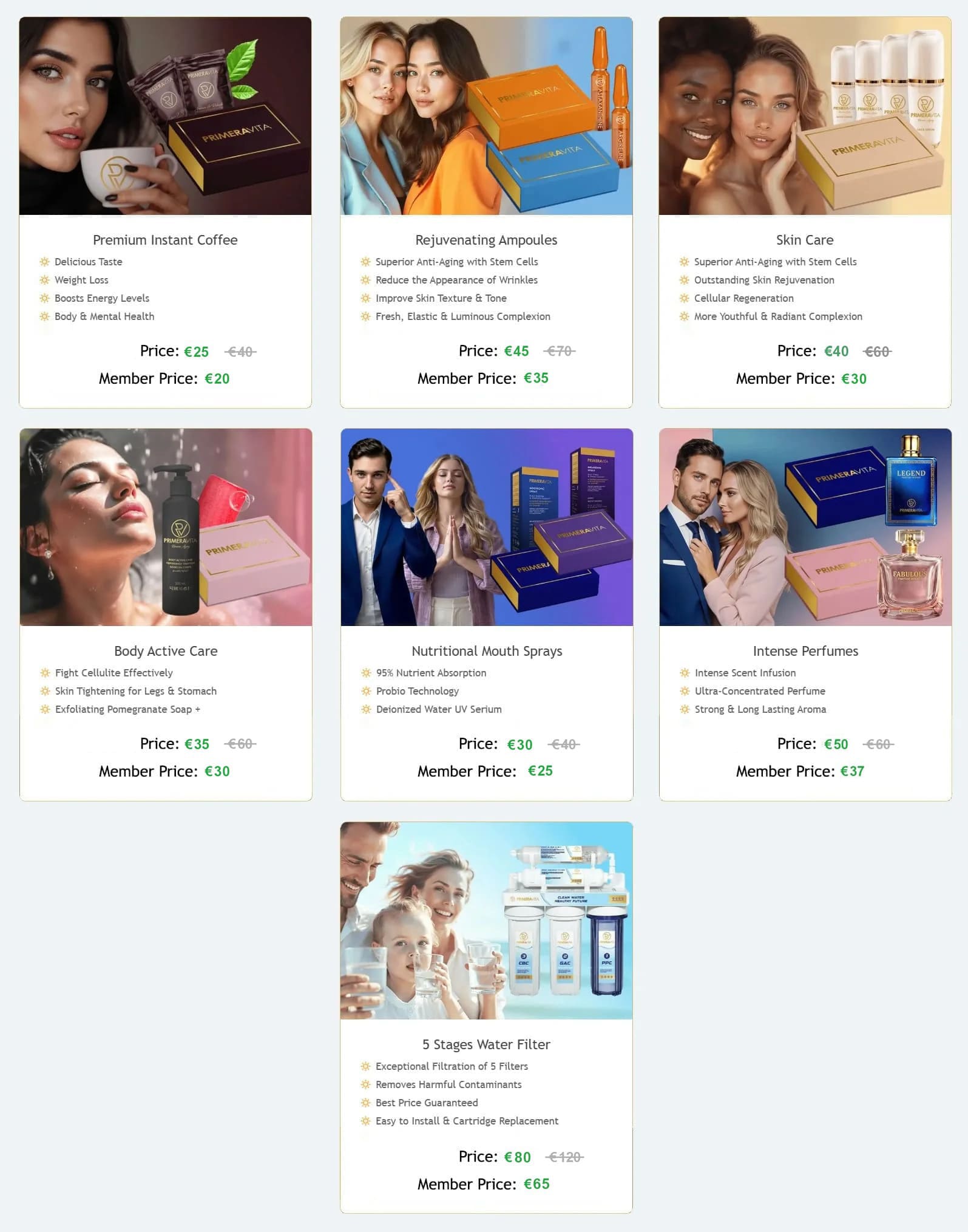 PrimeraVita Beauty and Wellness Products