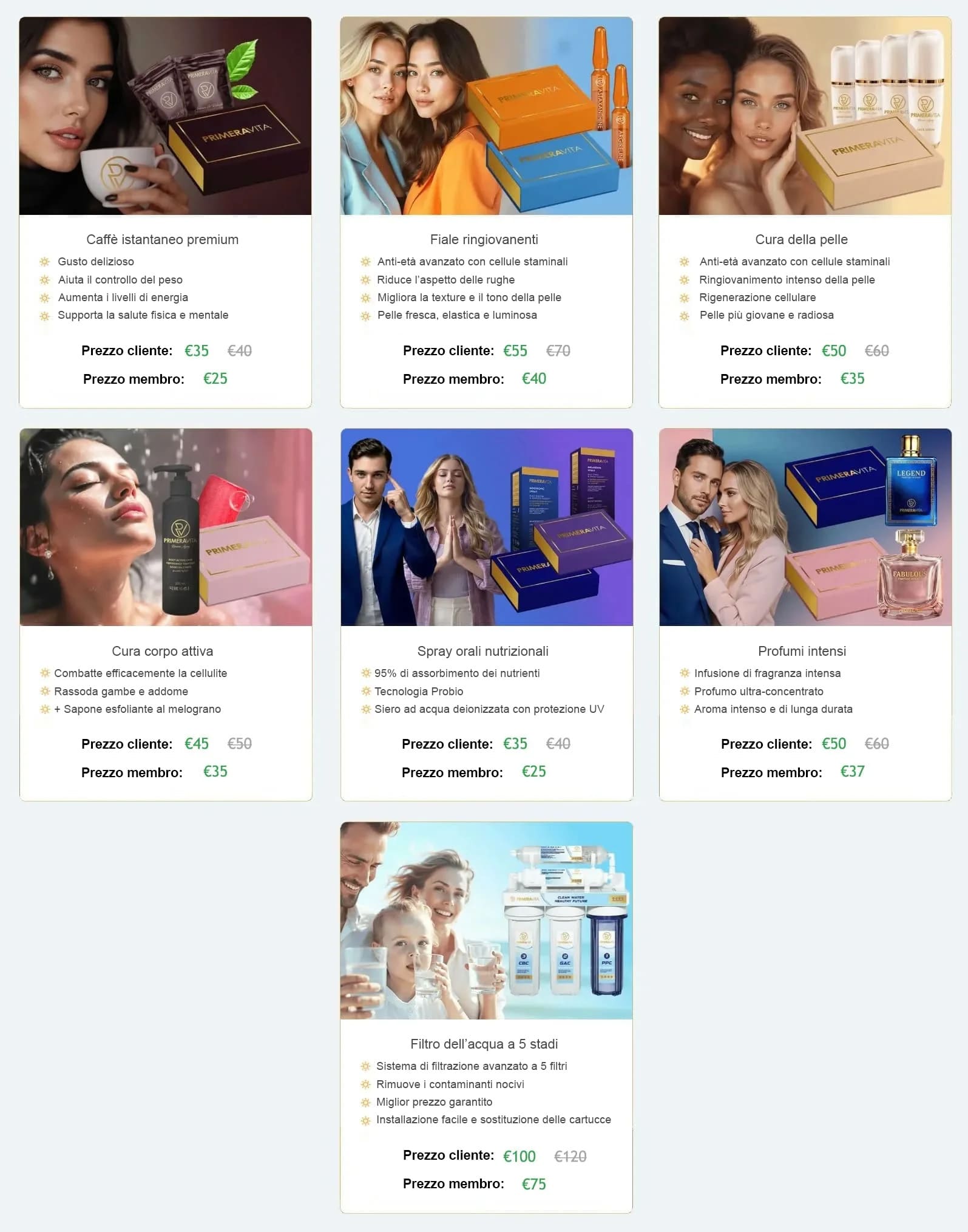 Prodotti di bellezza e benessere PrimeraVita